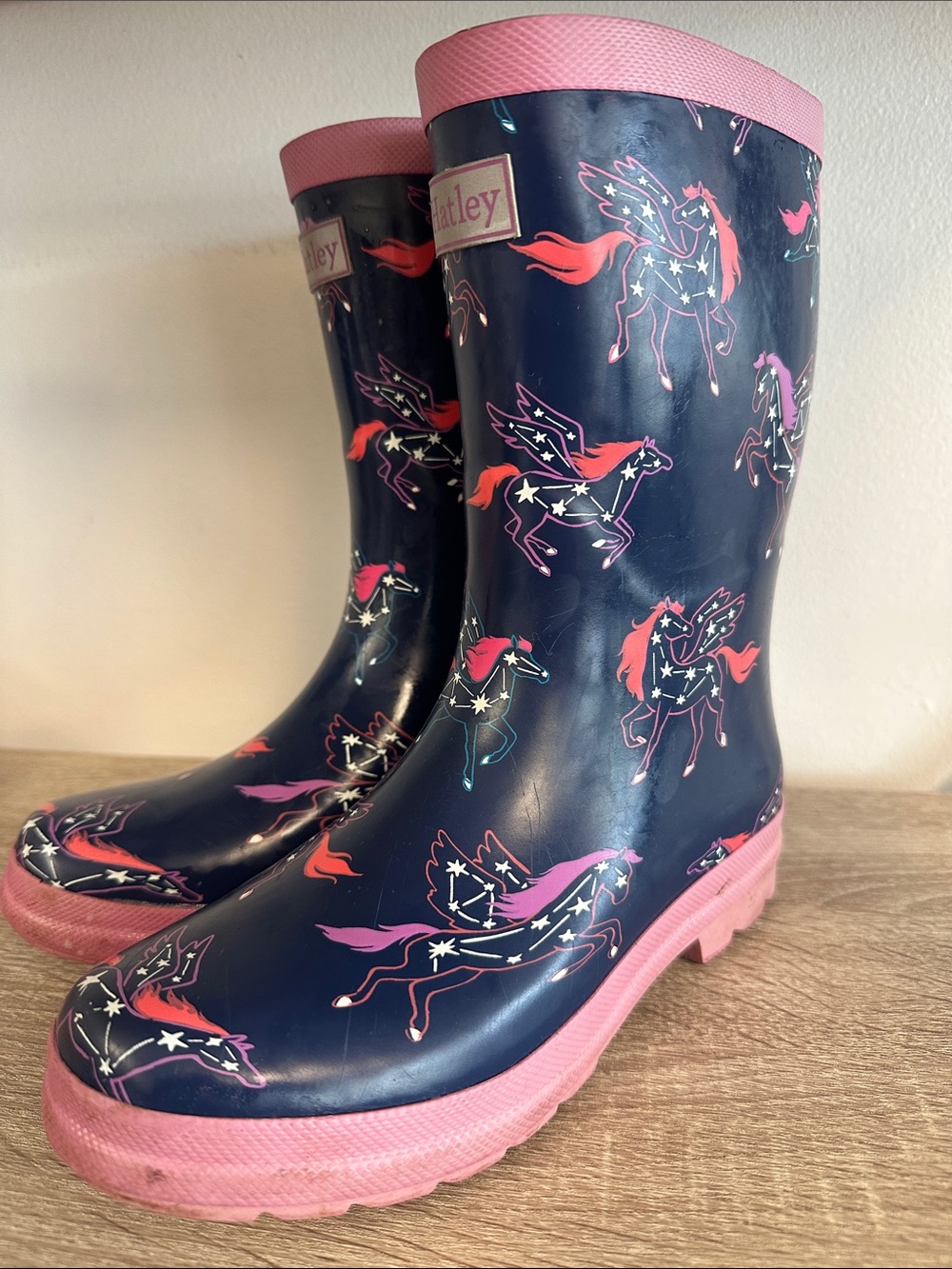 Hatley Navy Pegasus Horse Constellation Stars Rain Boot  4